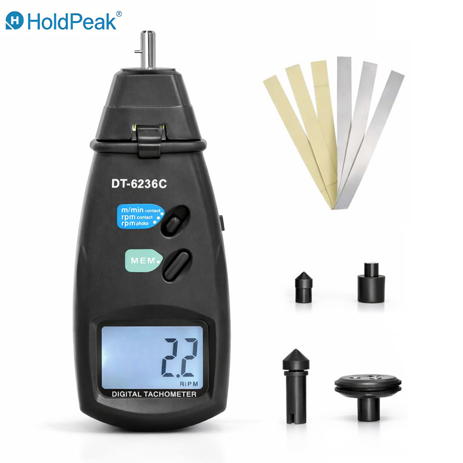 Industrial Laser Tachometer - Измеритель частоты вращения HoldPeak (контактный и