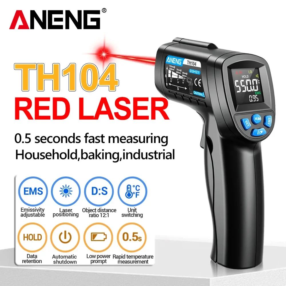 Industrial Laser Temperature Sensor - Инфракрасный ручной термометр ANENG TH104 -50~550